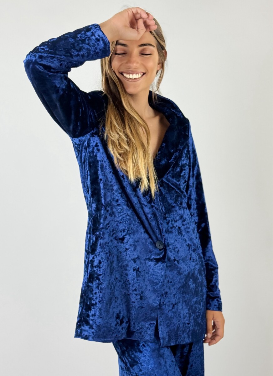 BLAZER TERCIOPELO RANIA - AZUL 