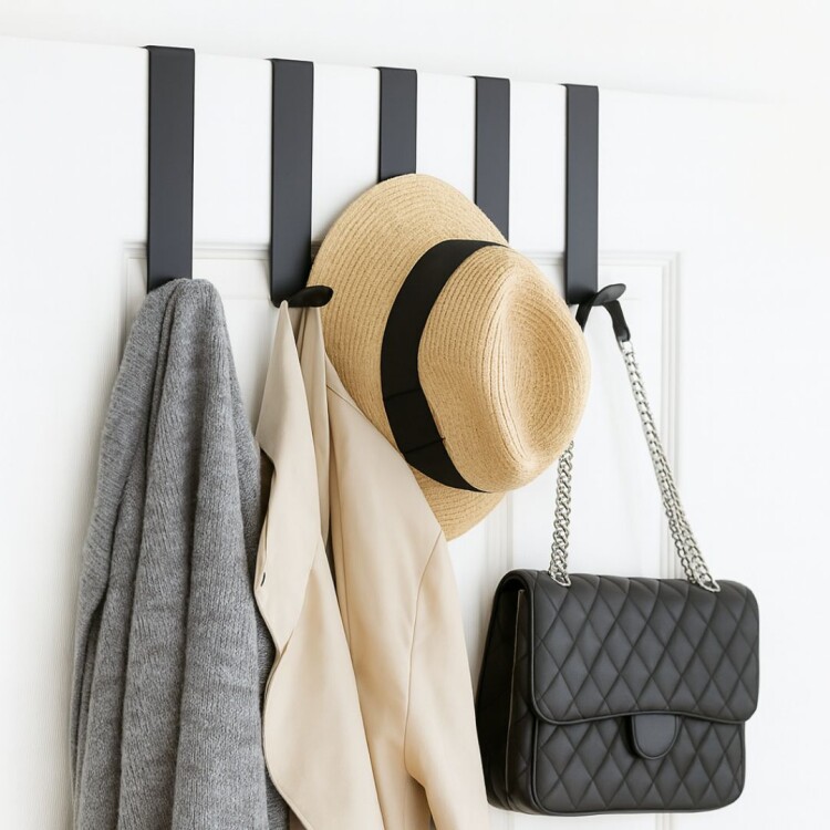 PERCHERO DE METAL PARA PUERTA 6 GANCHOS PERCHERO DE METAL PARA PUERTA 6 GANCHOS