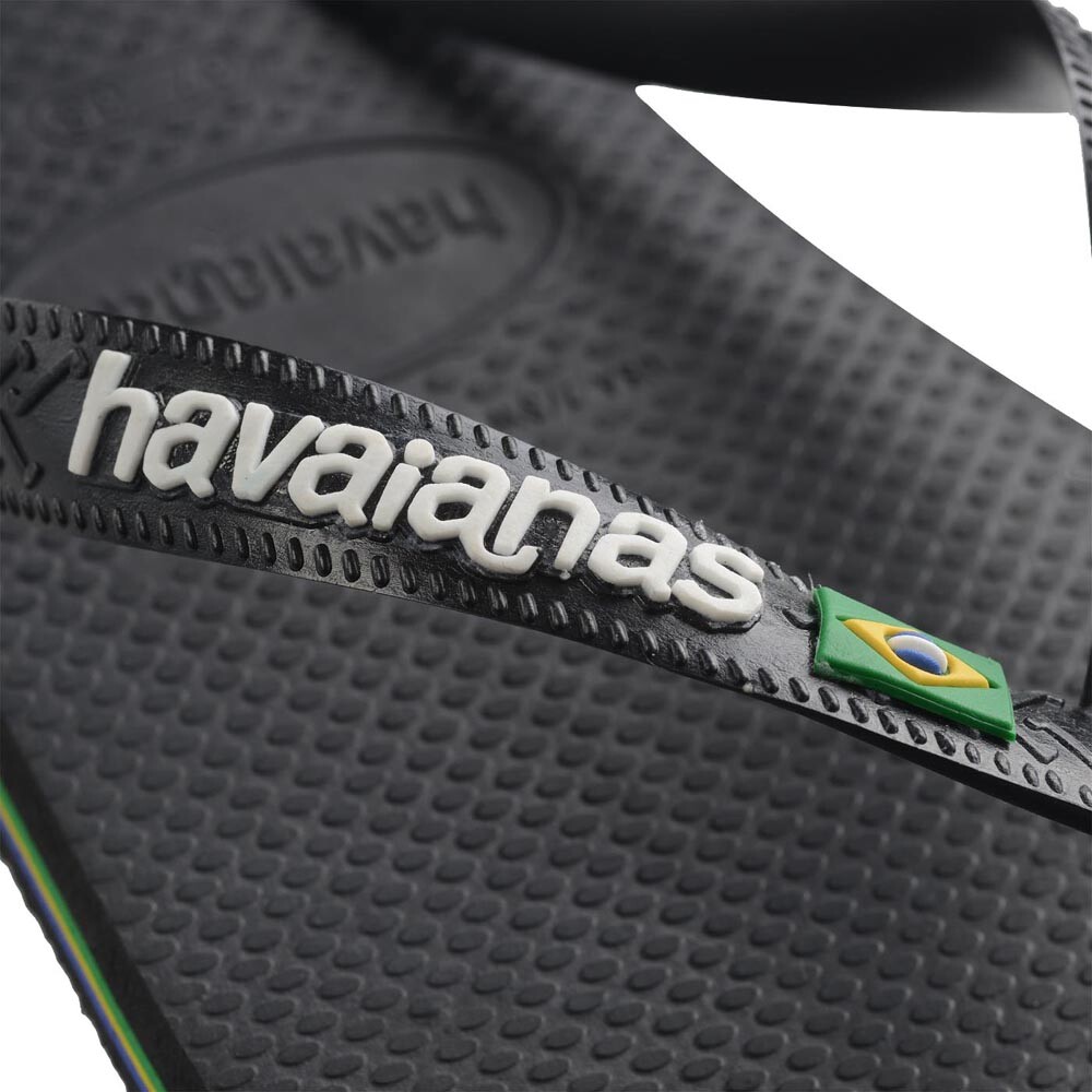 Sandalias Havaianas Brasil Logo Hombre Negro/Negro