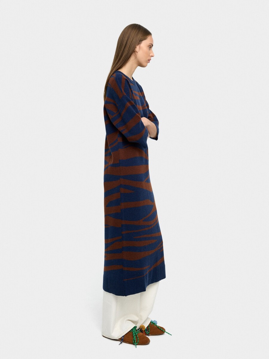 Vestido De Punto Jacquard multicolor