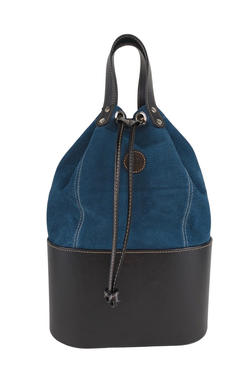 Matera bolso con división en cuero Azul
