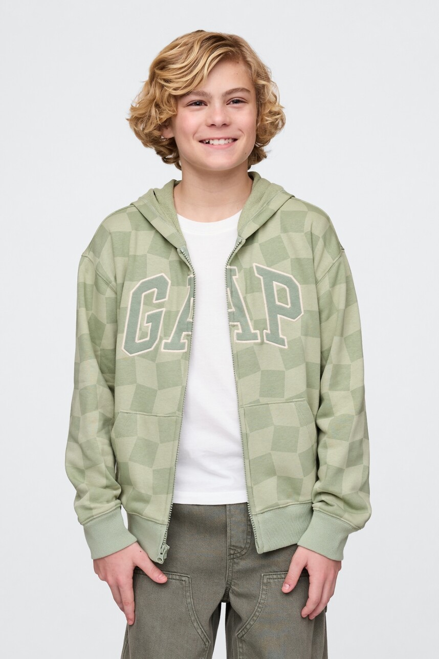 Canguro Con Cierre Logo Gap Niño Green Check