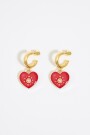 PENDIENTES CON AROS Rojo