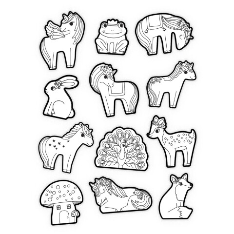 Pack x 20 Adhesivos para Colorear Crocodile Creek con Poster Unicornio
