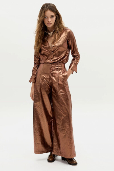 PANT CULOTTE METALLIC Marron