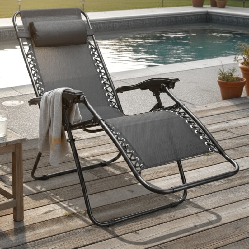 Set x2 Reposera Reclinable Gravedad Cero NEGRO