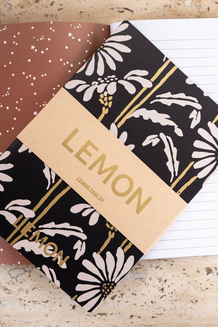 Notebook Print Flores Negro