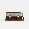 Bandolera Elise en cuero arrugado Marron