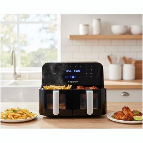 Freidora de Aire Doble Canasto HOGARON 2400W Capacidad 9L Freidora de Aire Doble Canasto HOGARON 2400W Capacidad 9L