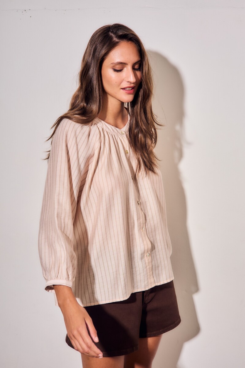 Blusa A Rayas Rosa