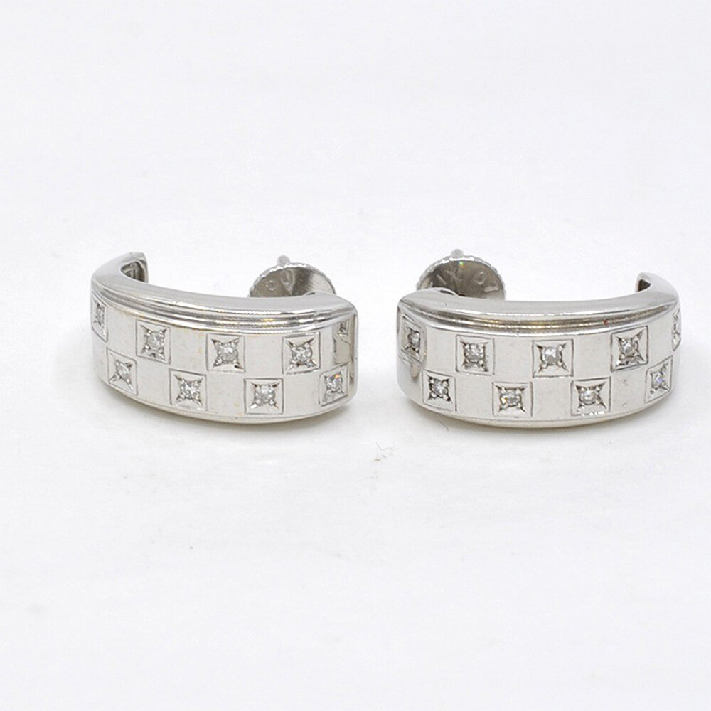Caravanas Oro Blanco 18K Y Brillantes Caravanas Oro Blanco 18K Y Brillantes