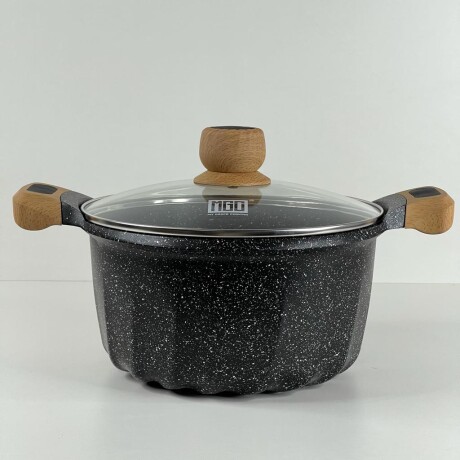 Olla Aluminio Fundido Presión Revestimiento Granito Tapa Vidrio 24cm Olla Aluminio Fundido Presión Revestimiento Granito Tapa Vidrio 24cm