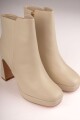 Botin efecto cuero Beige