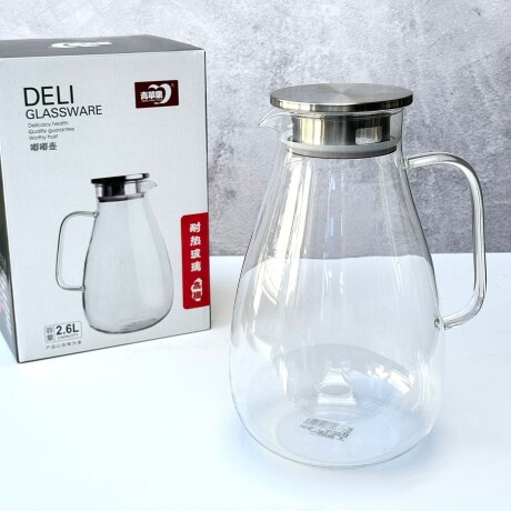 Jarra De Vidrio Borosilicato Tapa Metal 2.6L Jarra De Vidrio Borosilicato Tapa Metal 2.6L