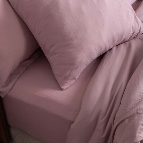 JUEGO DE SABANAS KING POLIESTER ROSA PREWASHED