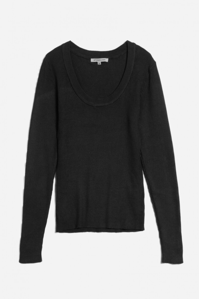 Sweater cuello redondo - Negro 