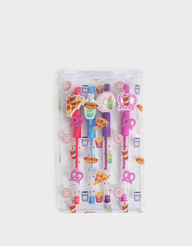 Lapices y Lapiceras Foodie Set De Lapiceras De Gel Con Toppers - Combinacion Multicolor