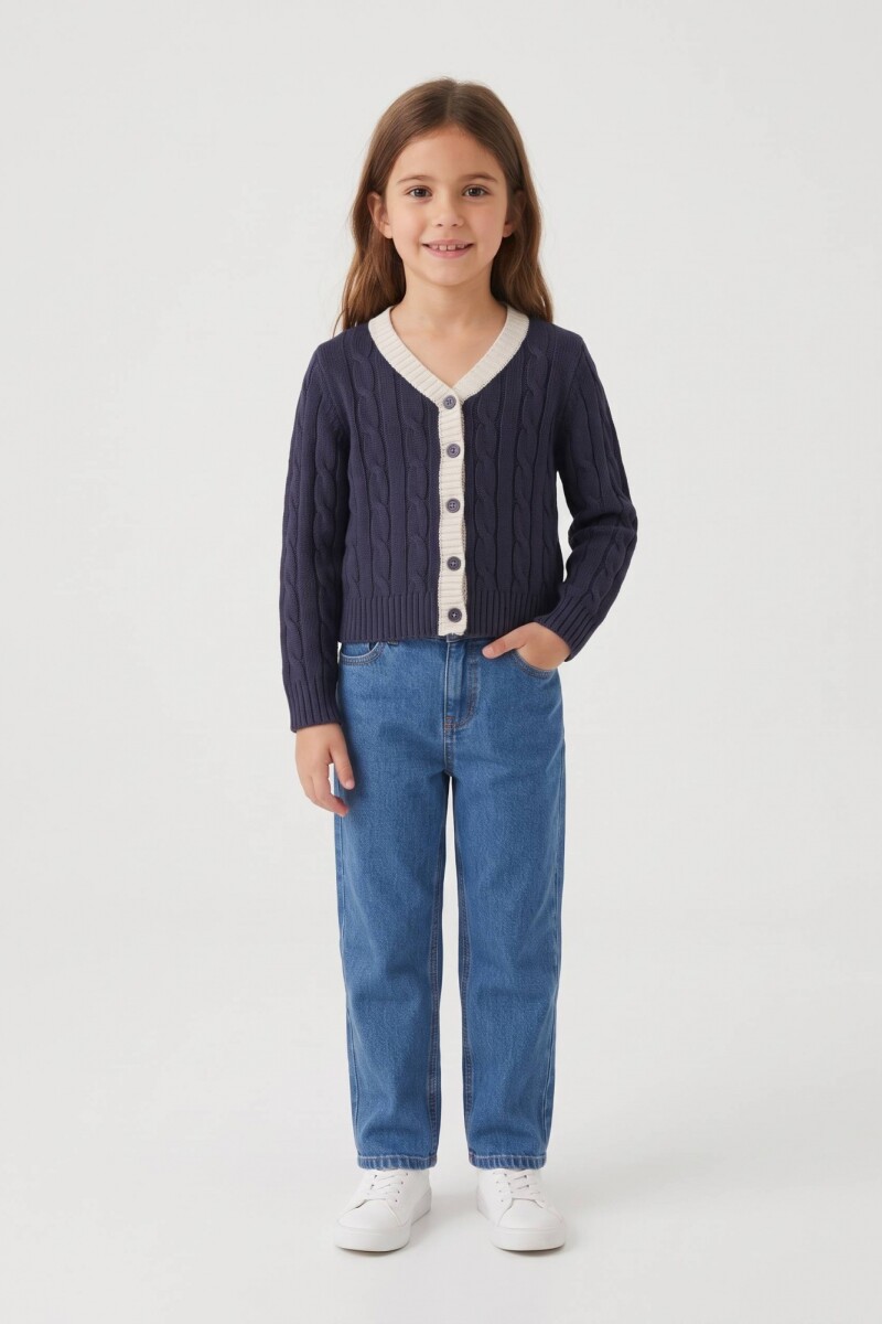 Cardigan con ochos AZUL MARINO