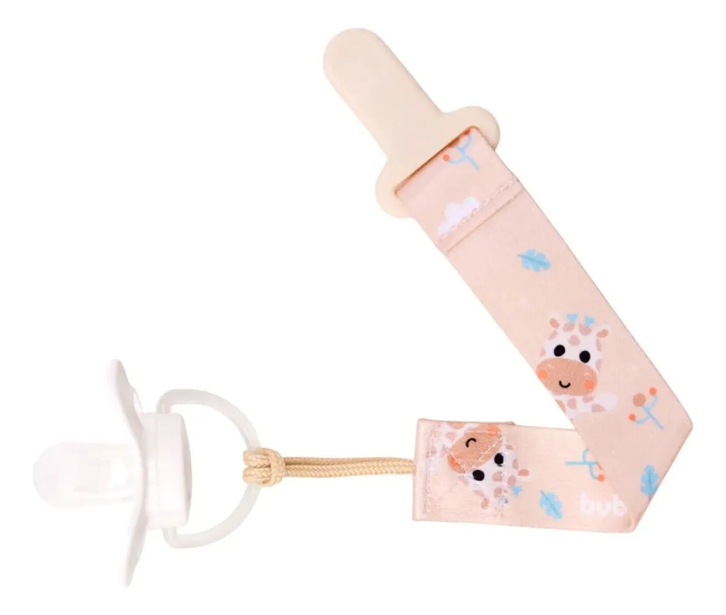 Clip para chupete BUBA animales - jirafa beige pastel 