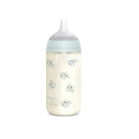 Mamadera Vidrio 240ml 3m+ poetry aqua