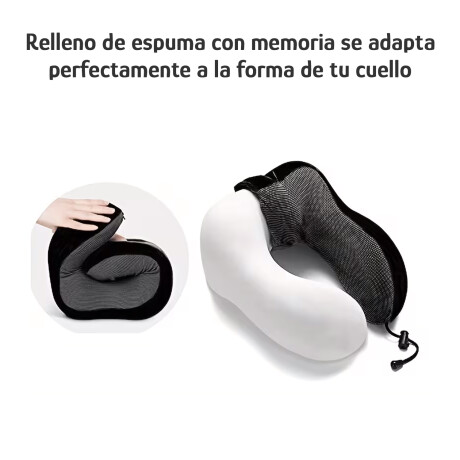 Almohadón De Viaje Viscoelástico Cervical C/Memoria Afelpado Negro