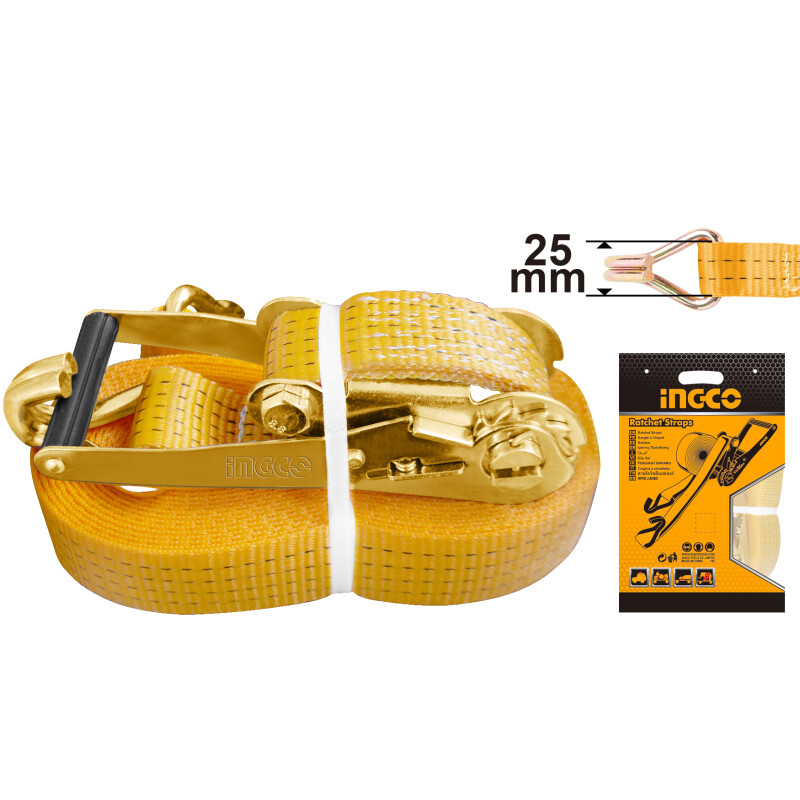 CINTA CATRACA SUJECION INGCO 1.5 TON 25MM 6M HRSP262 CINTA CATRACA SUJECION INGCO 1.5 TON 25MM 6M HRSP262