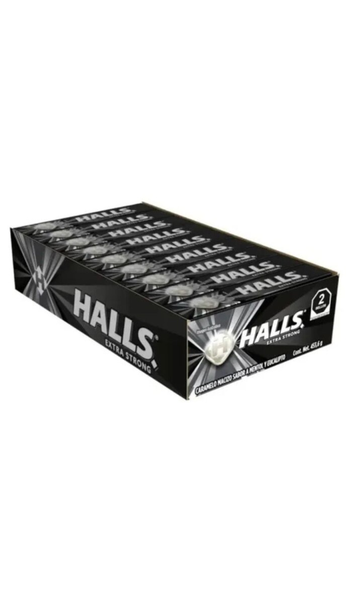 HALLS (01) NEGRA STRONG X12 