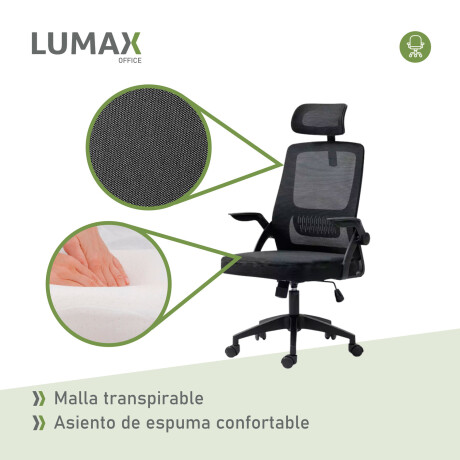 Silla Oficina Penk Ergonomica Giratoria con Apoyacabezas Negro