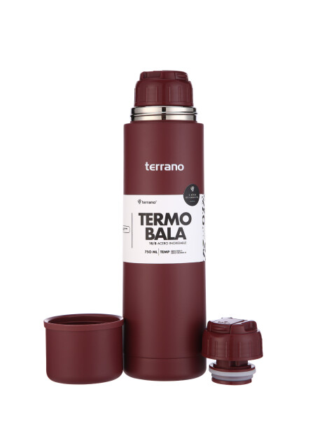 Termo Bala 750ML Metalizado Bordo