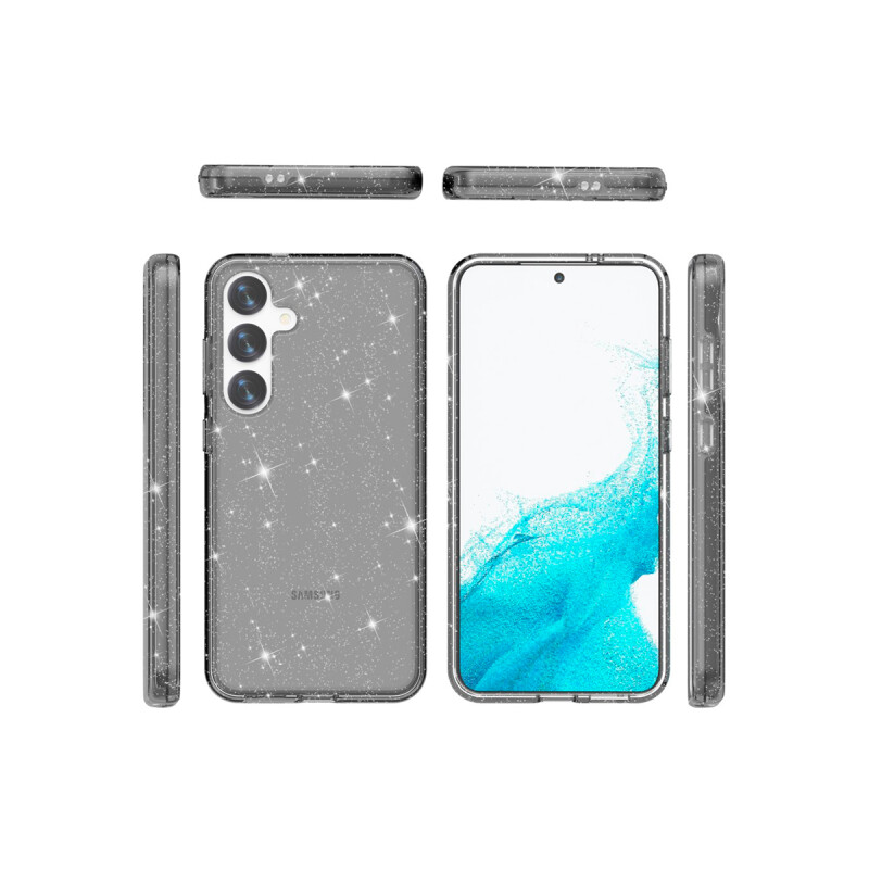 Protector Samsung Galaxy S24 Plus transparente gris con brillos Protector Samsung Galaxy S24 Plus Transparente Gris Con Brillos