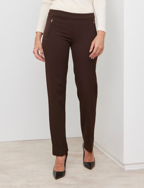 Pantalon Zip MARRON