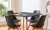 Juego de Comedor 4 Sillas Eames Cuadrada 80 Negro