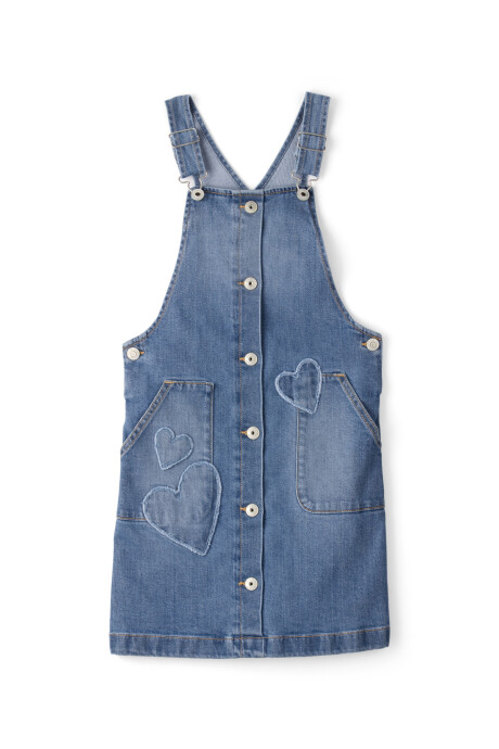 Jumper jean con parches corazón Sin color
