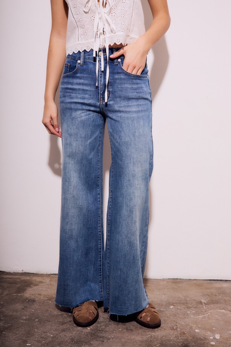 Jean Flared Wide Leg Denim