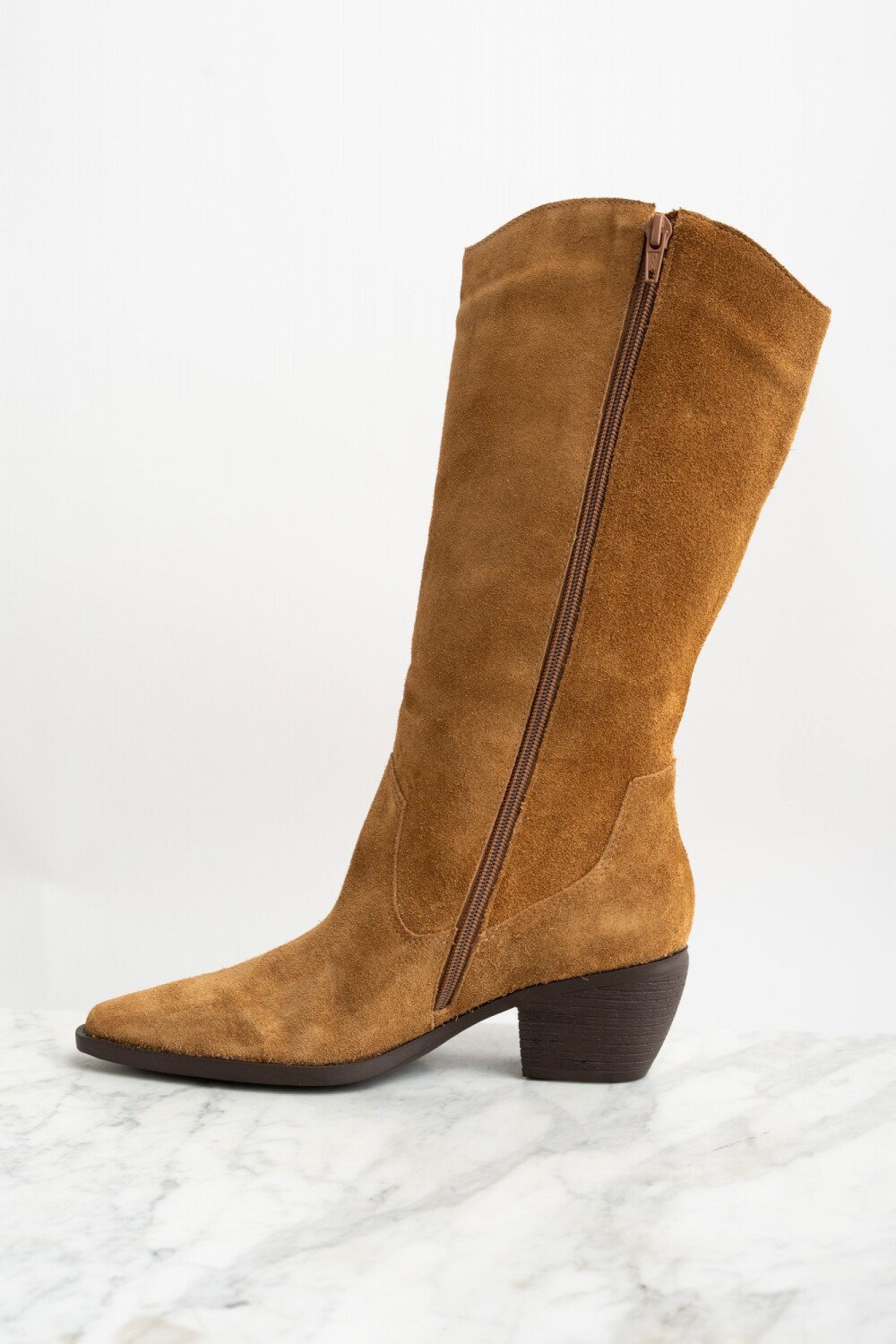 Bota Gamuza Caña Alta - Camel — Lemon