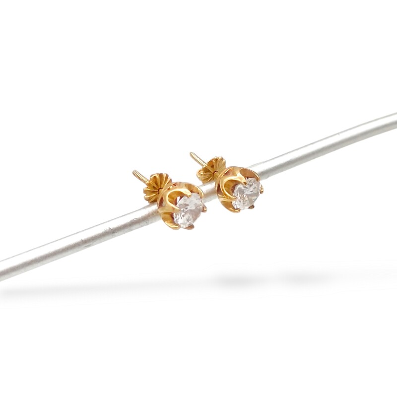 Caravanas Solitario oro- Oro bajo - Zirconia - CA8114 conpiedra