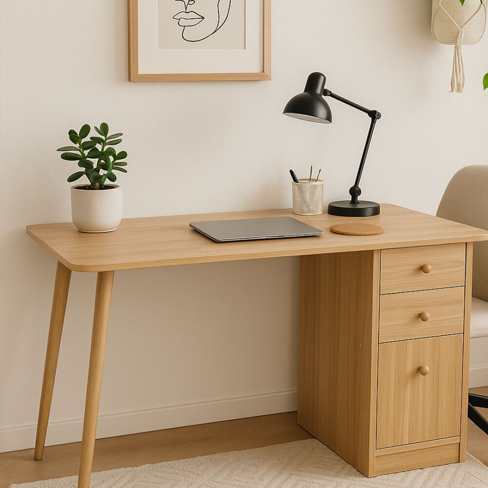 Escritorio Zen + Silla de oficina Lines Marrón