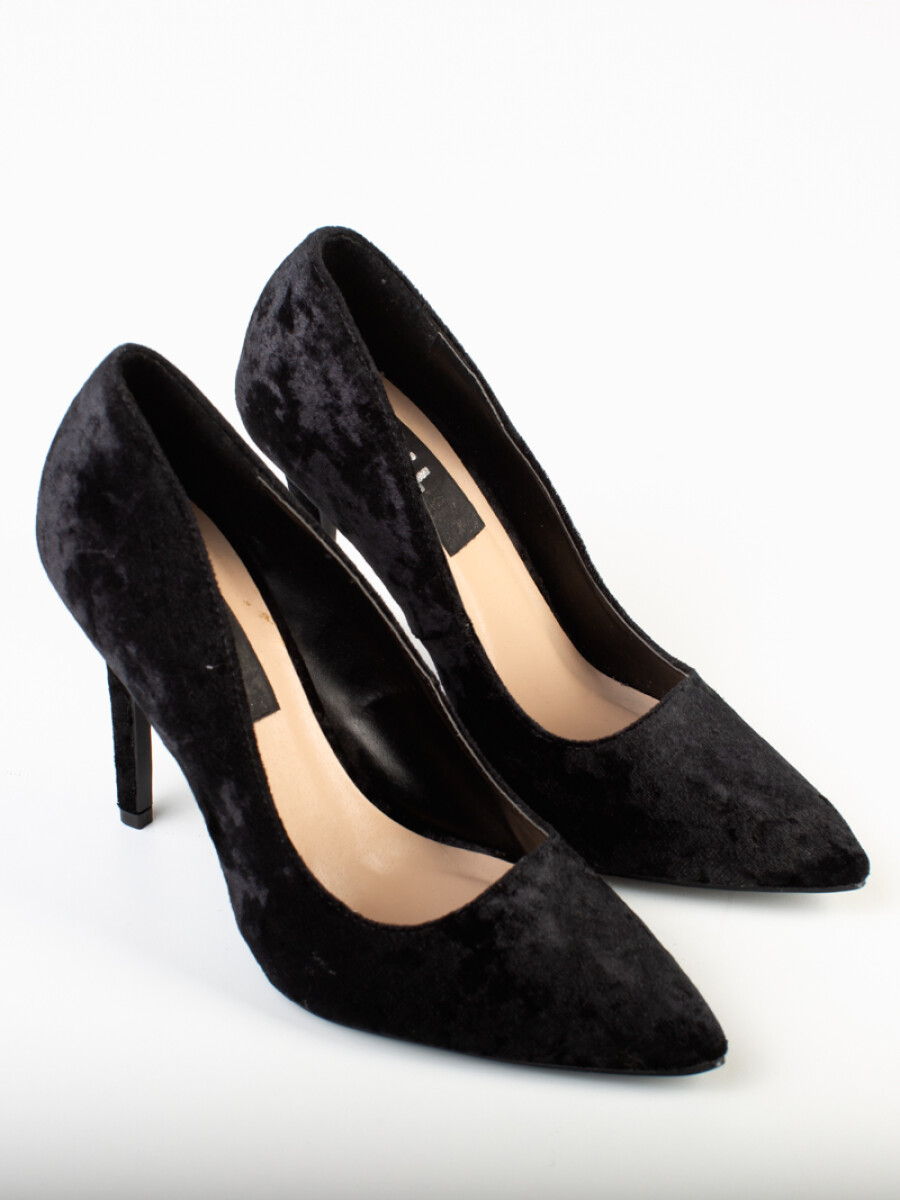 Stiletto velvet - Negro 