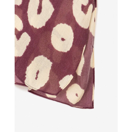 Kimono Animal Print Burgundy Combinacion Bicolor