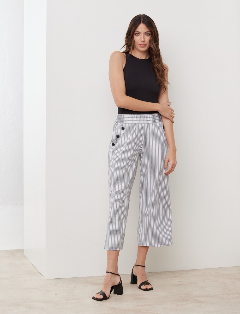 Pantalon Stripes - Blanco/negro 