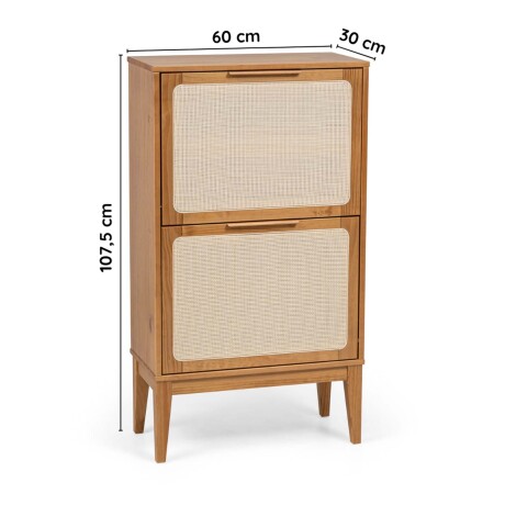 ZAPATERA 2 CAJONES MADERA MARRON PRAGA