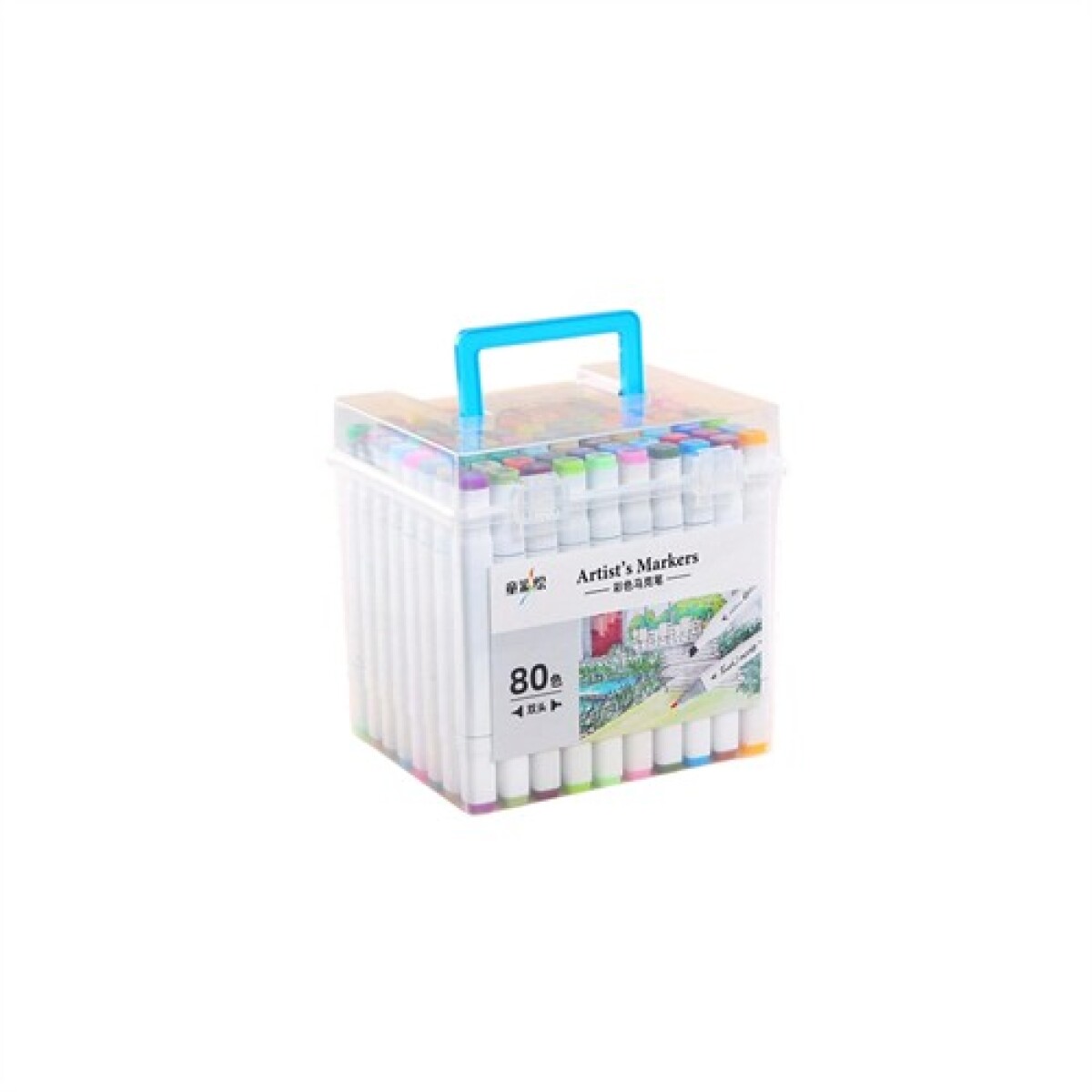 Set de 80 Marcadores doble punta En Caja 