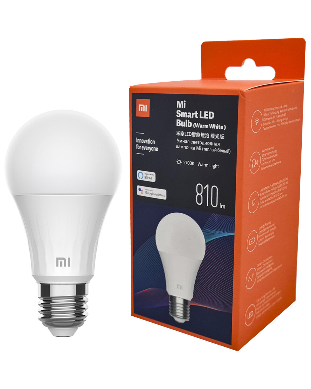 Lámpara LED Smart Wifi Xiaomi E27 blanco cálido 2700k — Electroventas