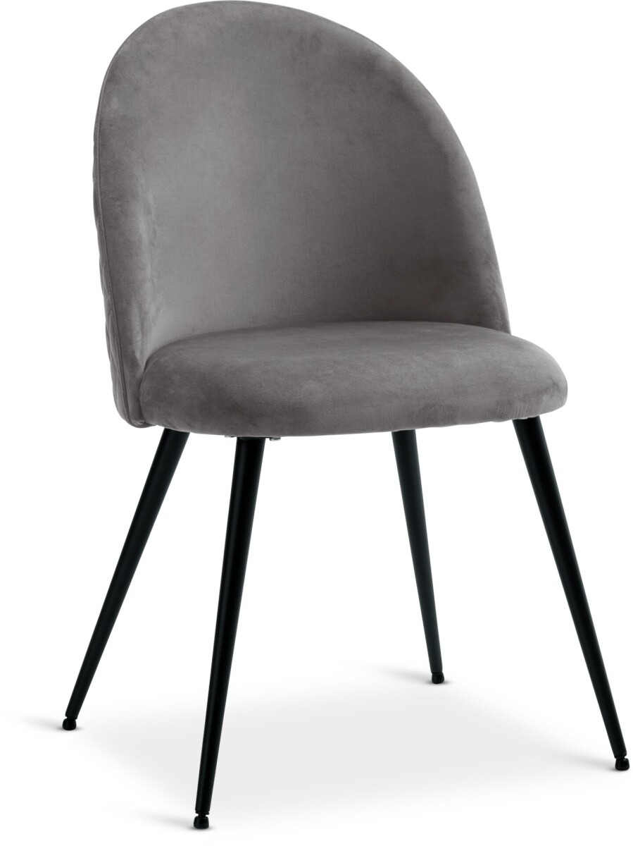 Silla de comedor KOKKEDAL terciopelo gris 