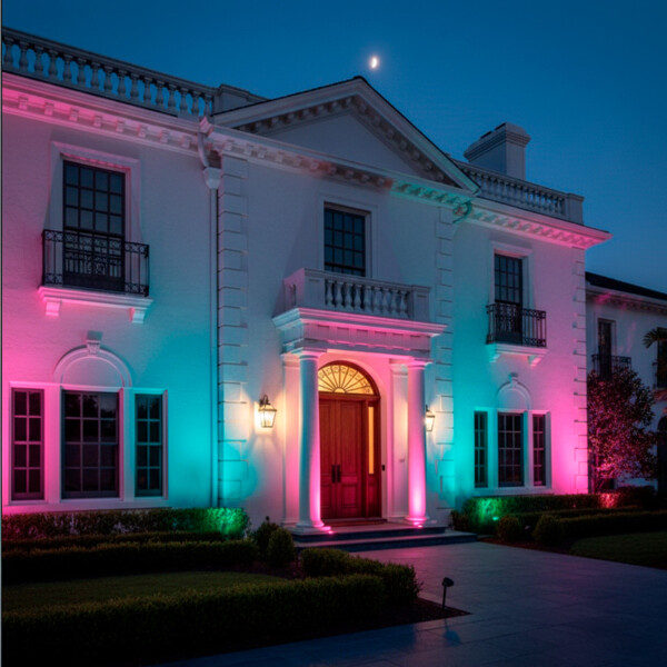 Foco Reflector RGB Control IP66 Exterior Interior 18 LED 20W Color Negro