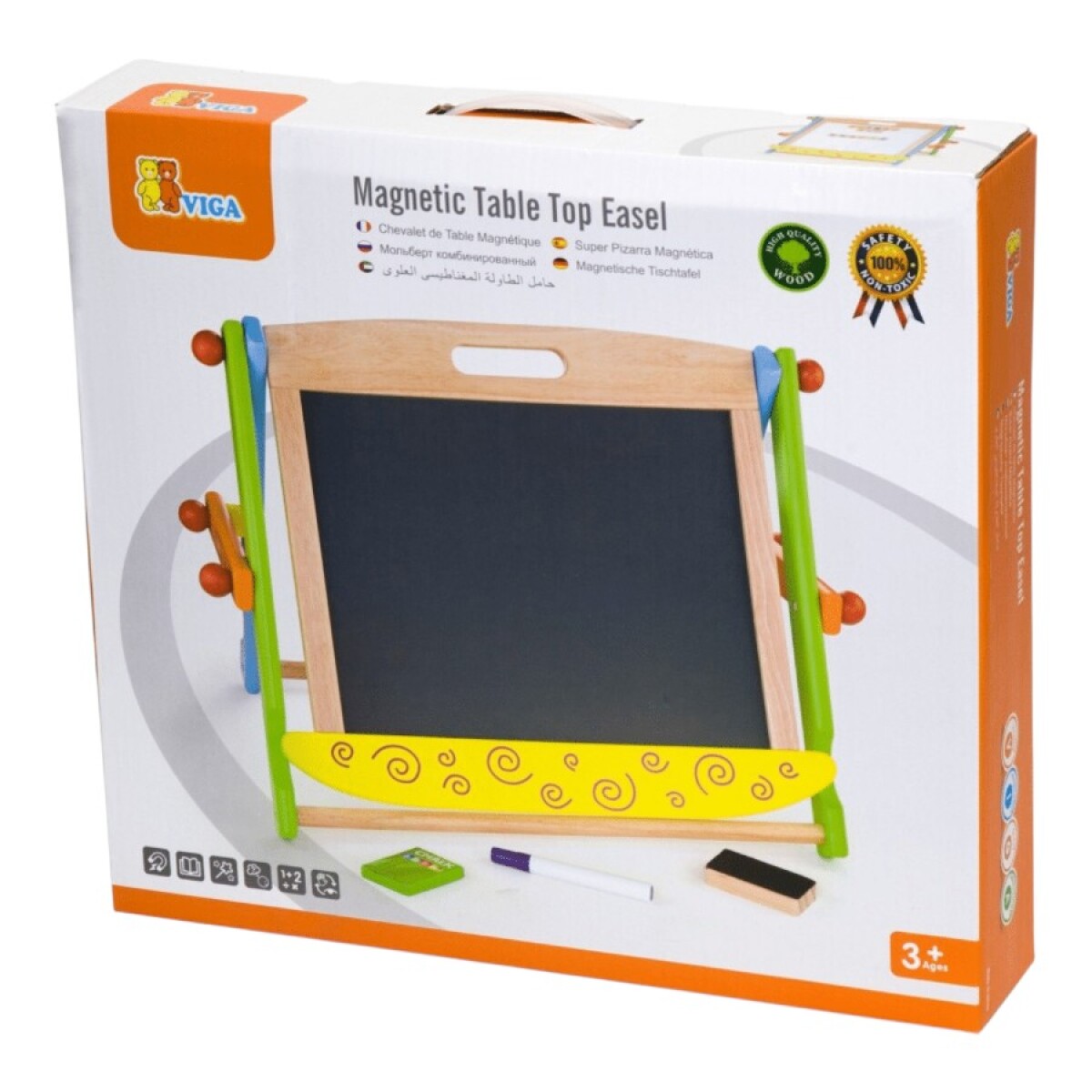 Pizarra Doble Magnética de Madera 