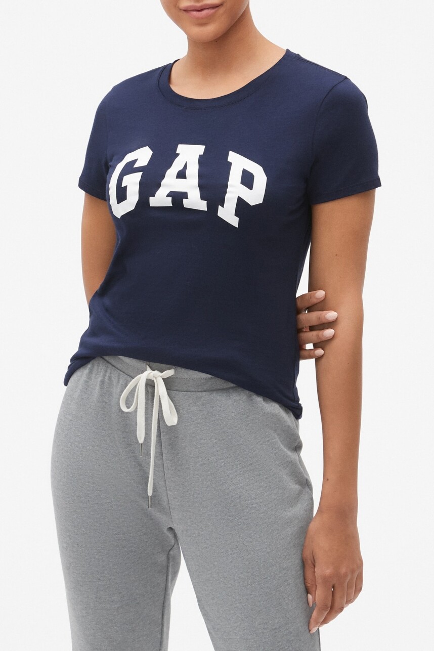 Remera Logo Gap Manga Corto Mujer Navy Uniform