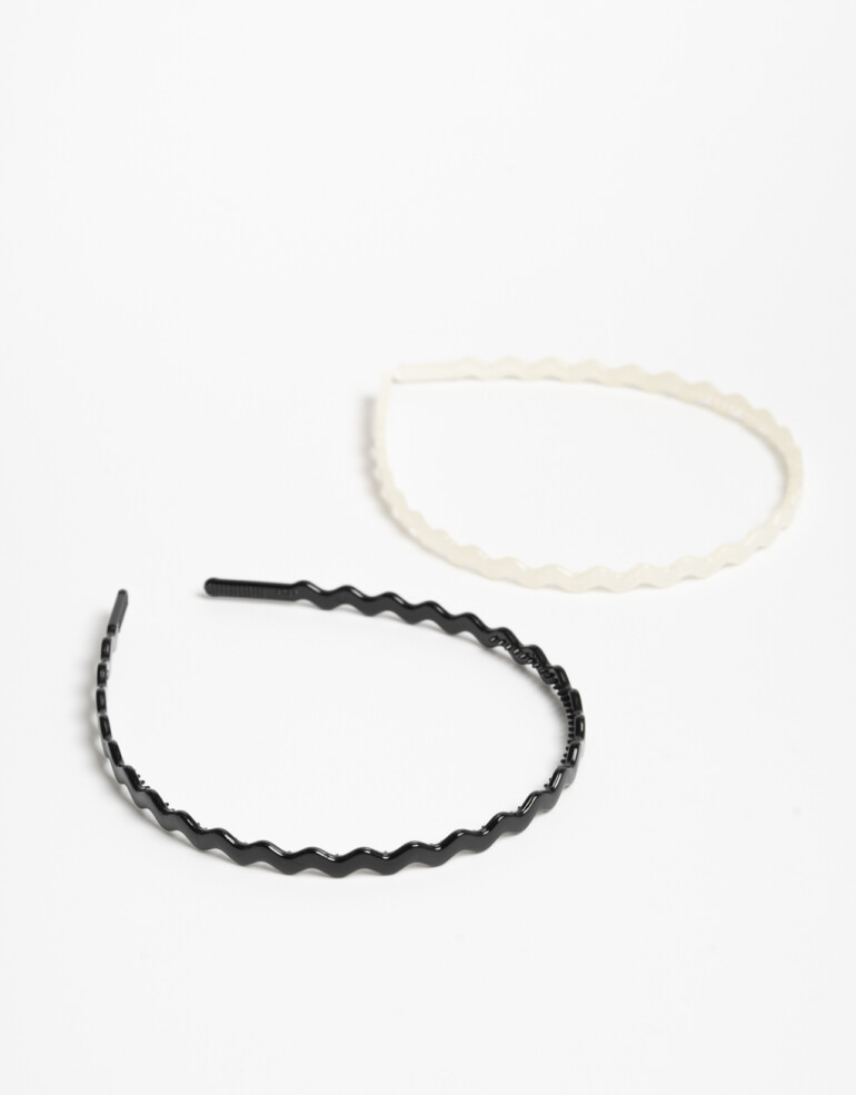 Vinchas Sets Acrilico Set De Vinchas Wavy - Combinacion Bicolor