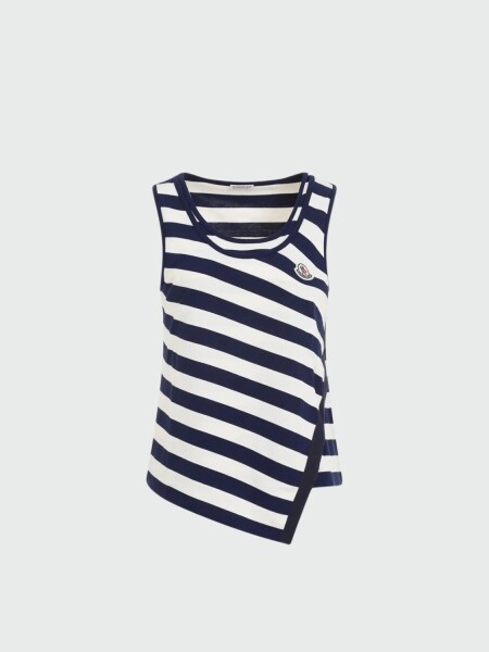Moncler - Remera de tirantes con rayas Blanco