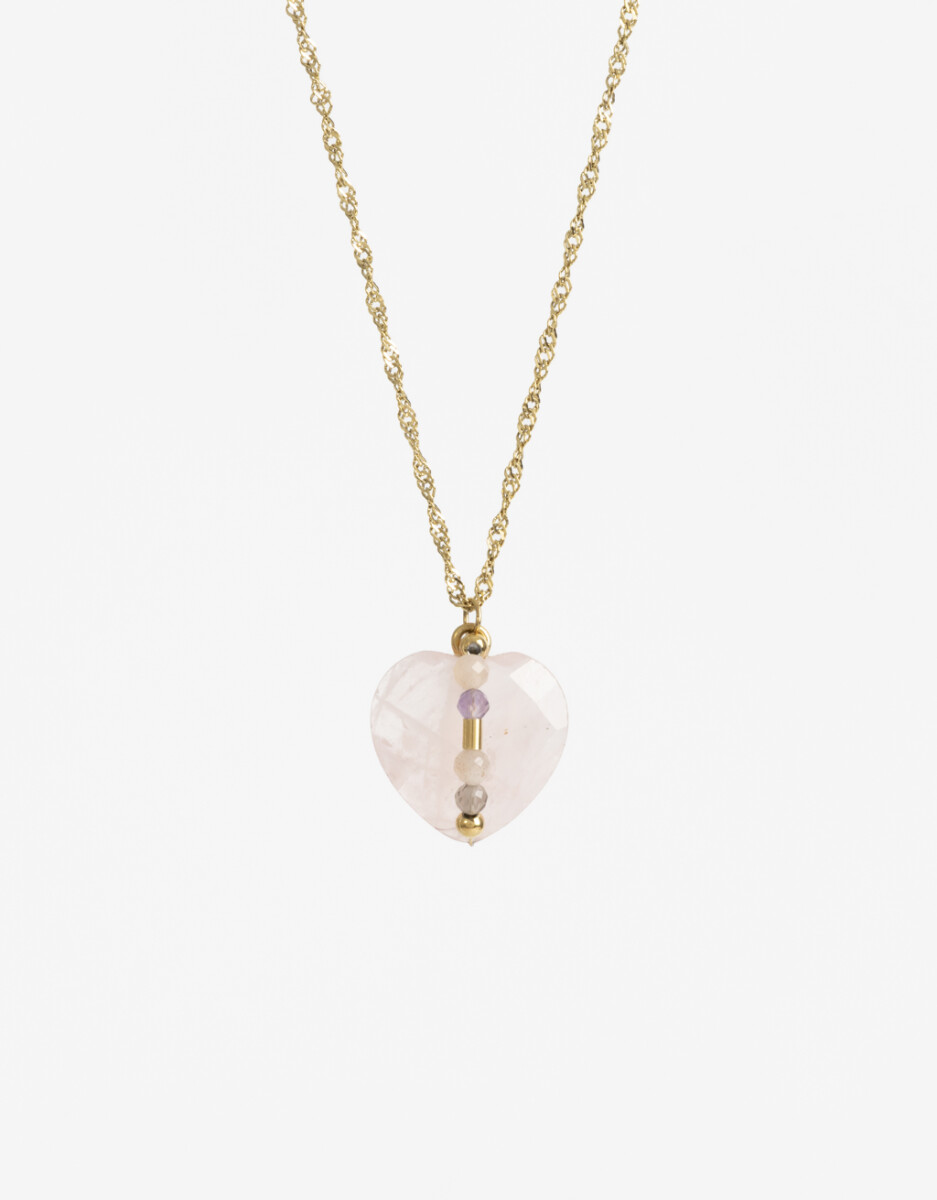 Cadena Acero Healing Rituals Cuarzo Rosa 